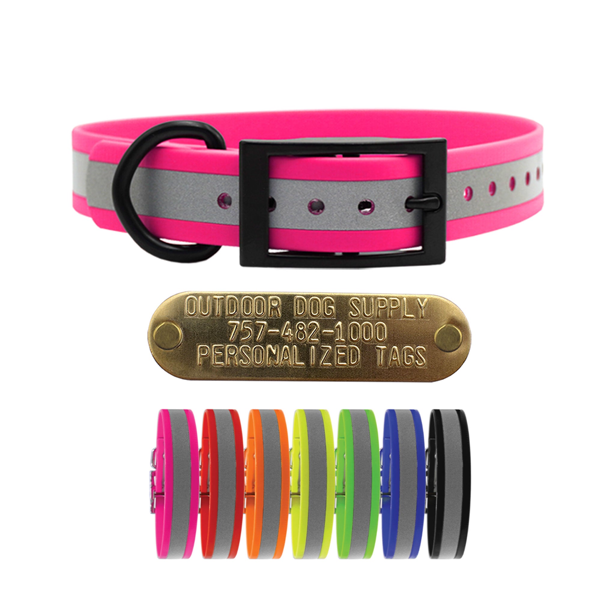 1" Softflex D Ring Beta Collars- Reflective