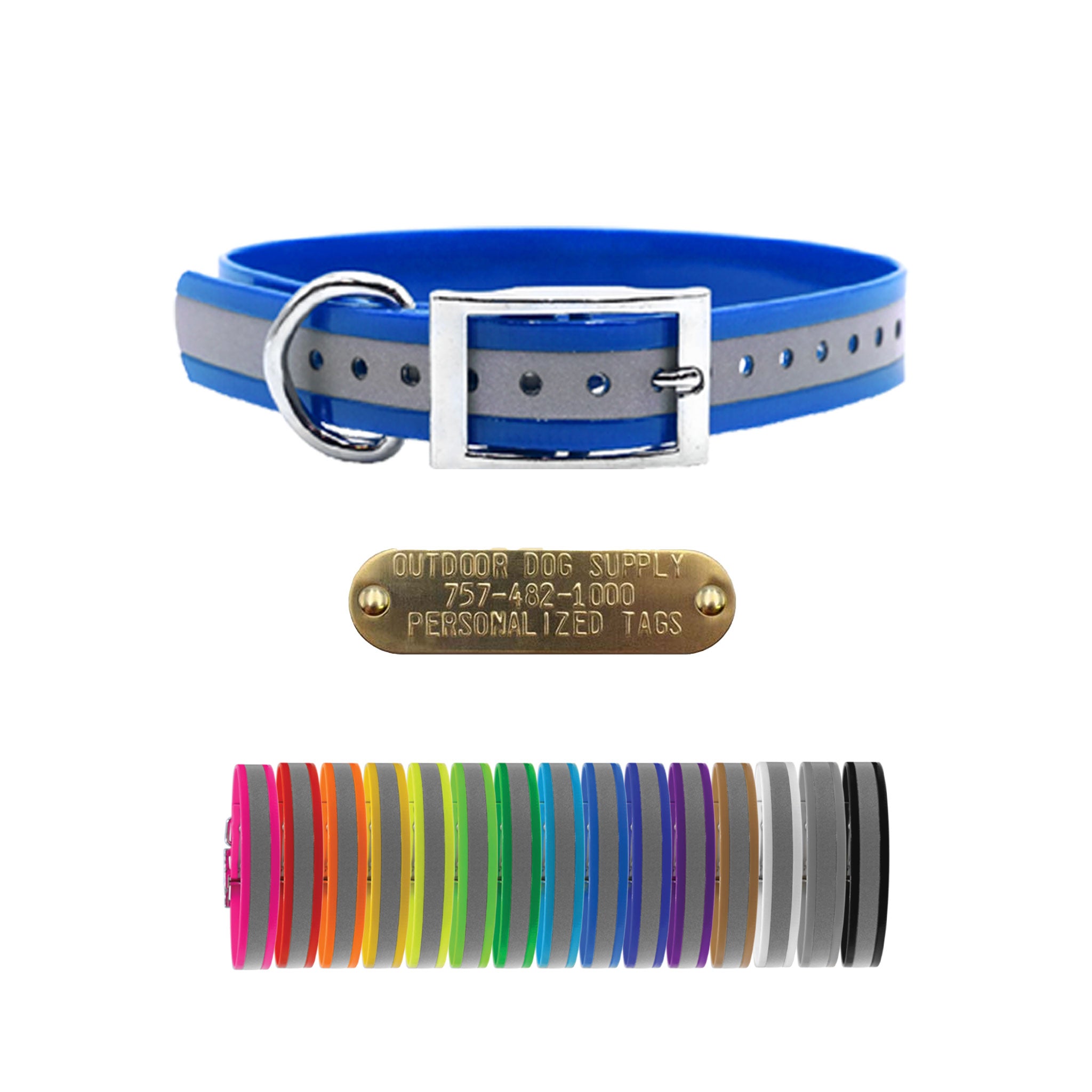 3/4" Premium Collar with Nametag- Reflectives