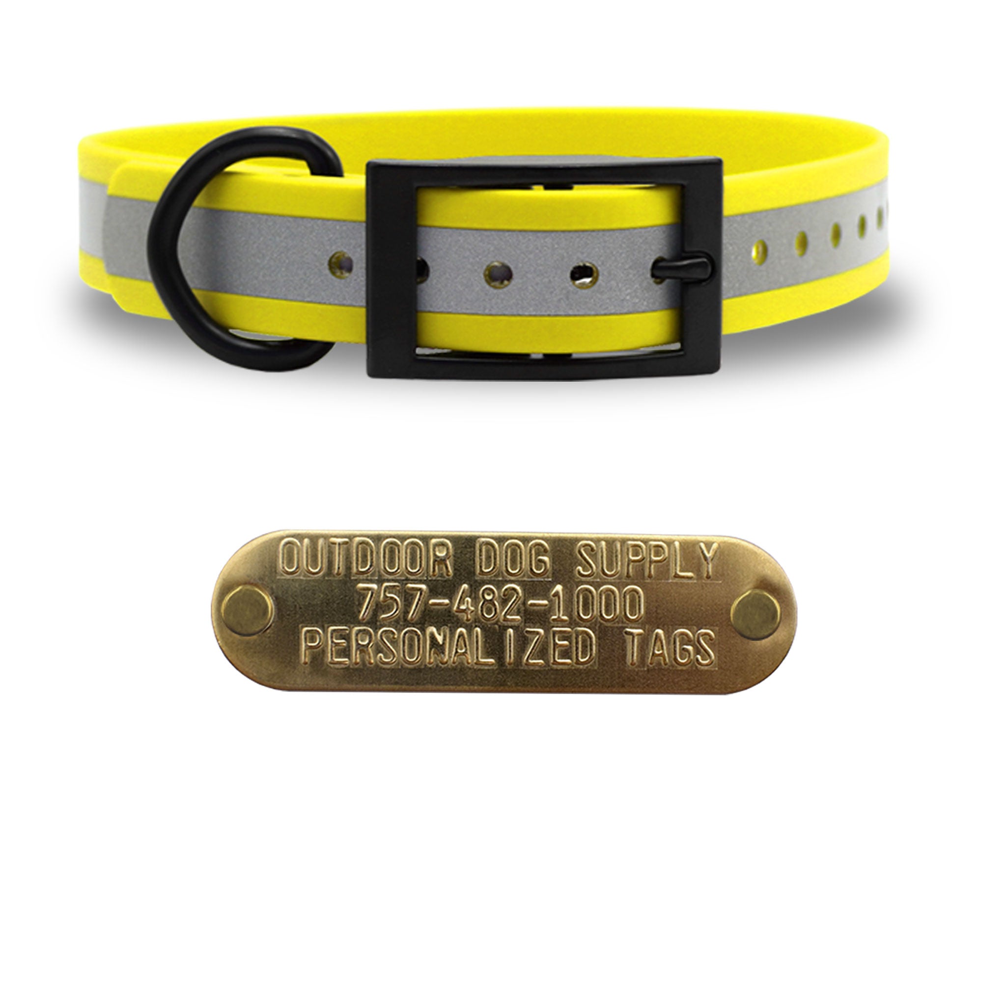 3/4" SoftFlex Beta with personalized nametag- Reflective Yellow