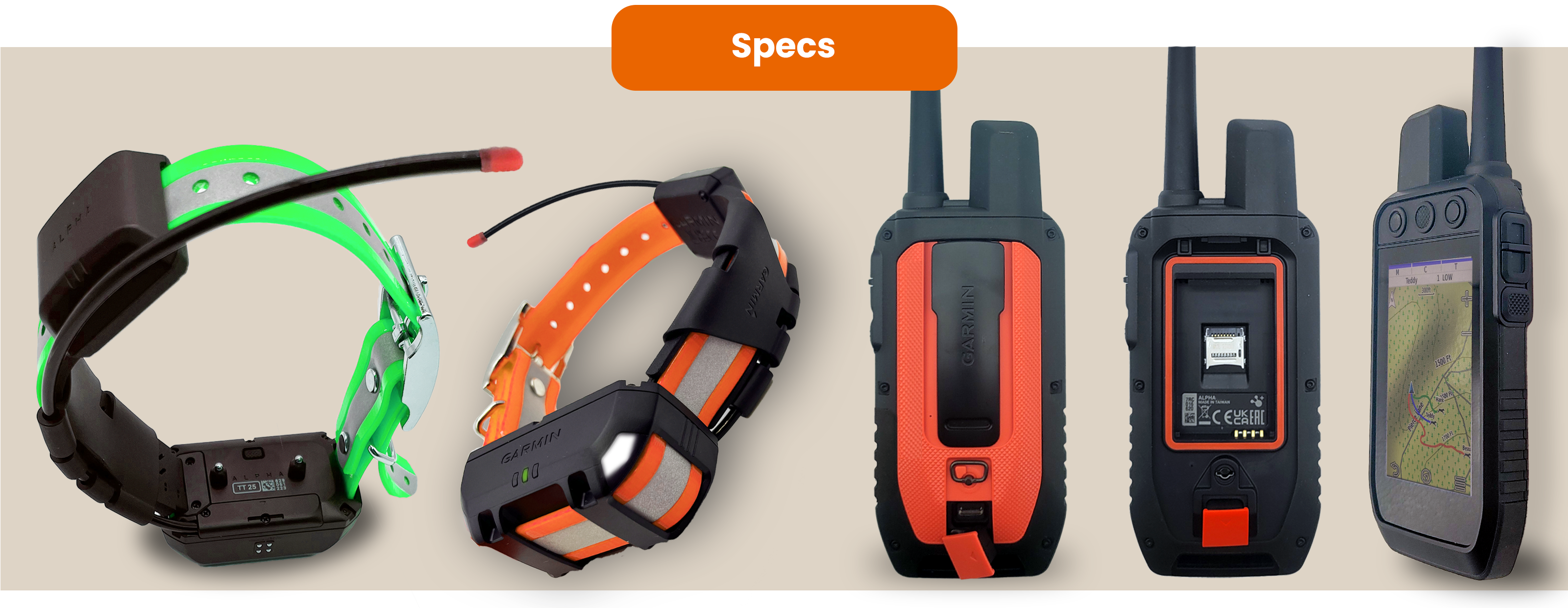 Garmin Alpha 300 and TT25 collar specs