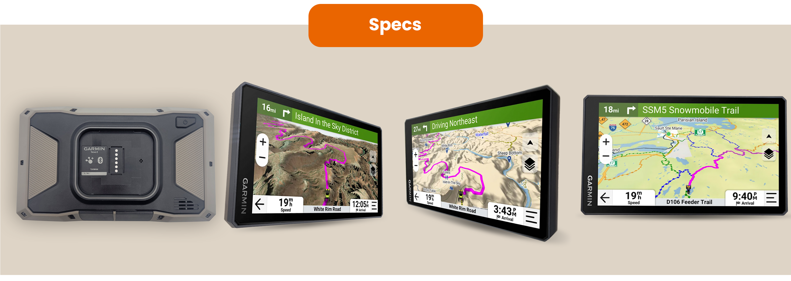 Specs for Garmin Tread 2