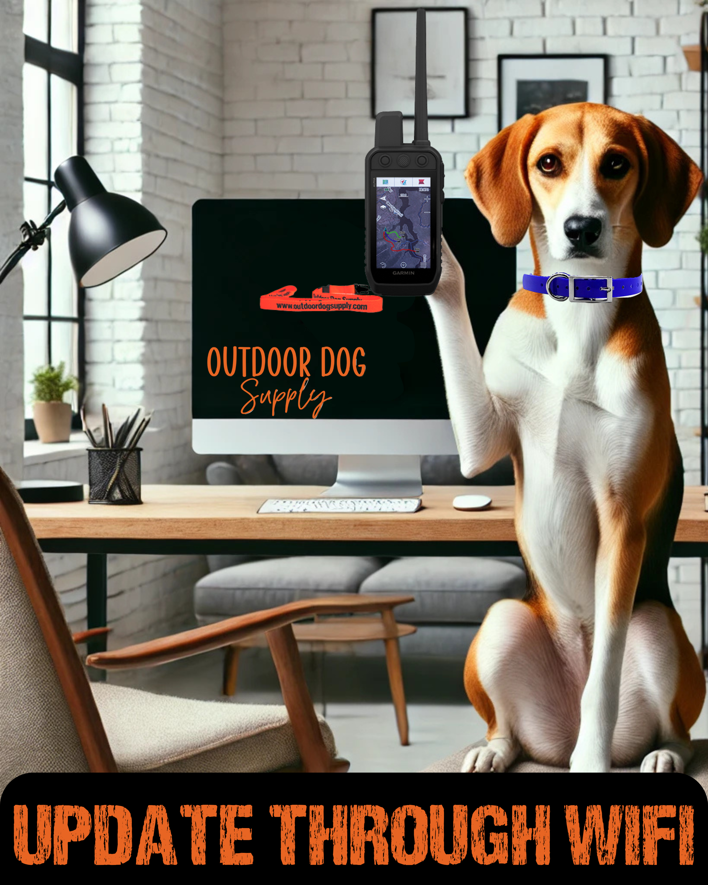 Picture of dog with Alpha handheld on step by step help