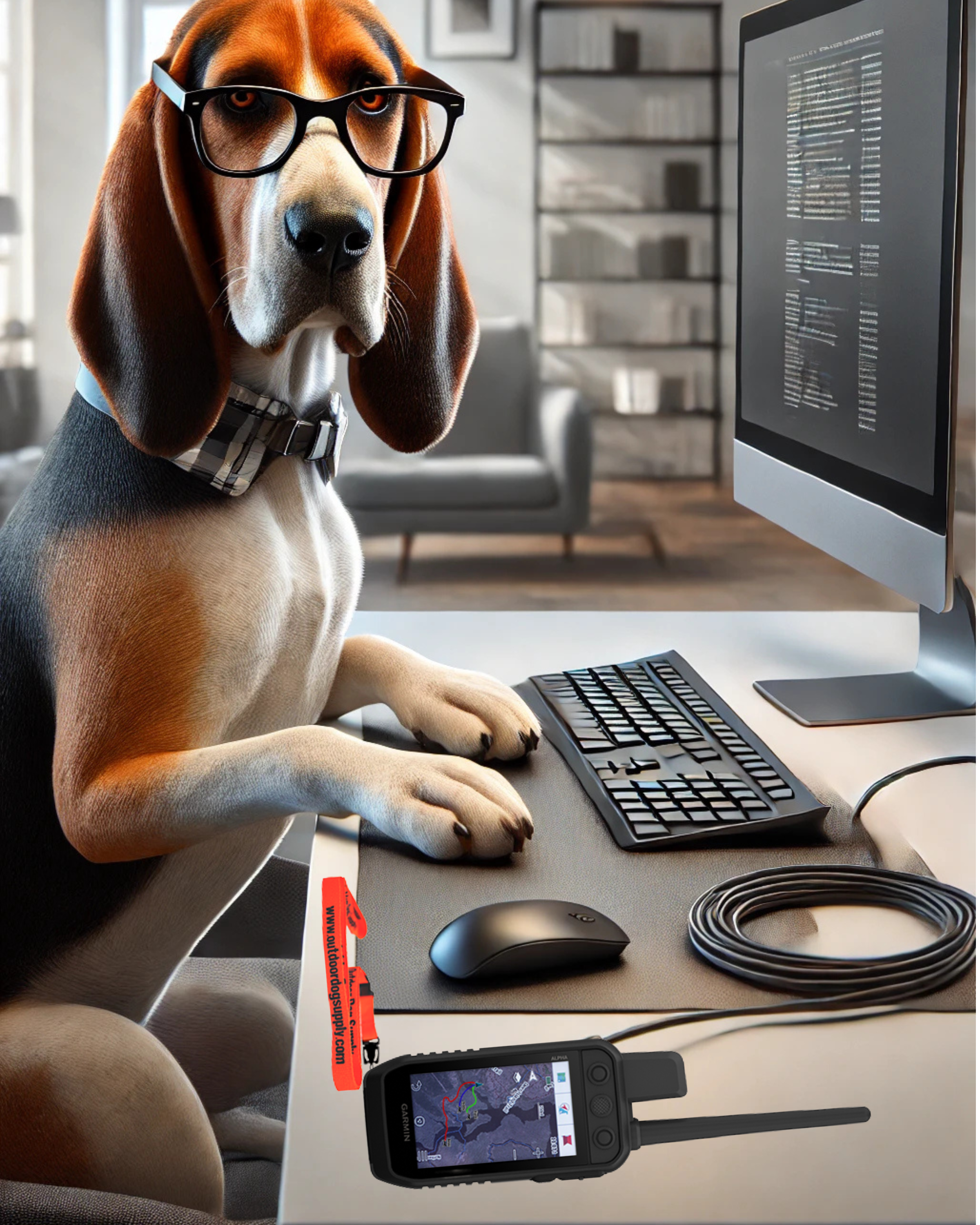 Picture of dog with Alpha handheld on step by step help