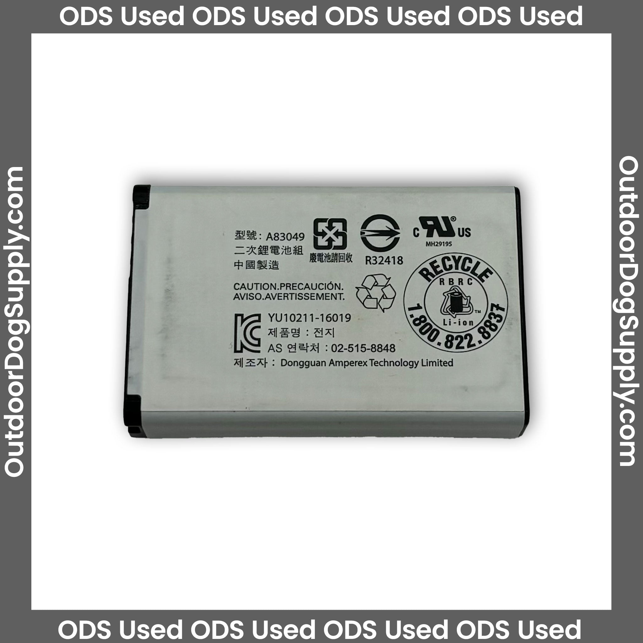 Pre-owned Garmin Alpha Handheld Battery- Back view