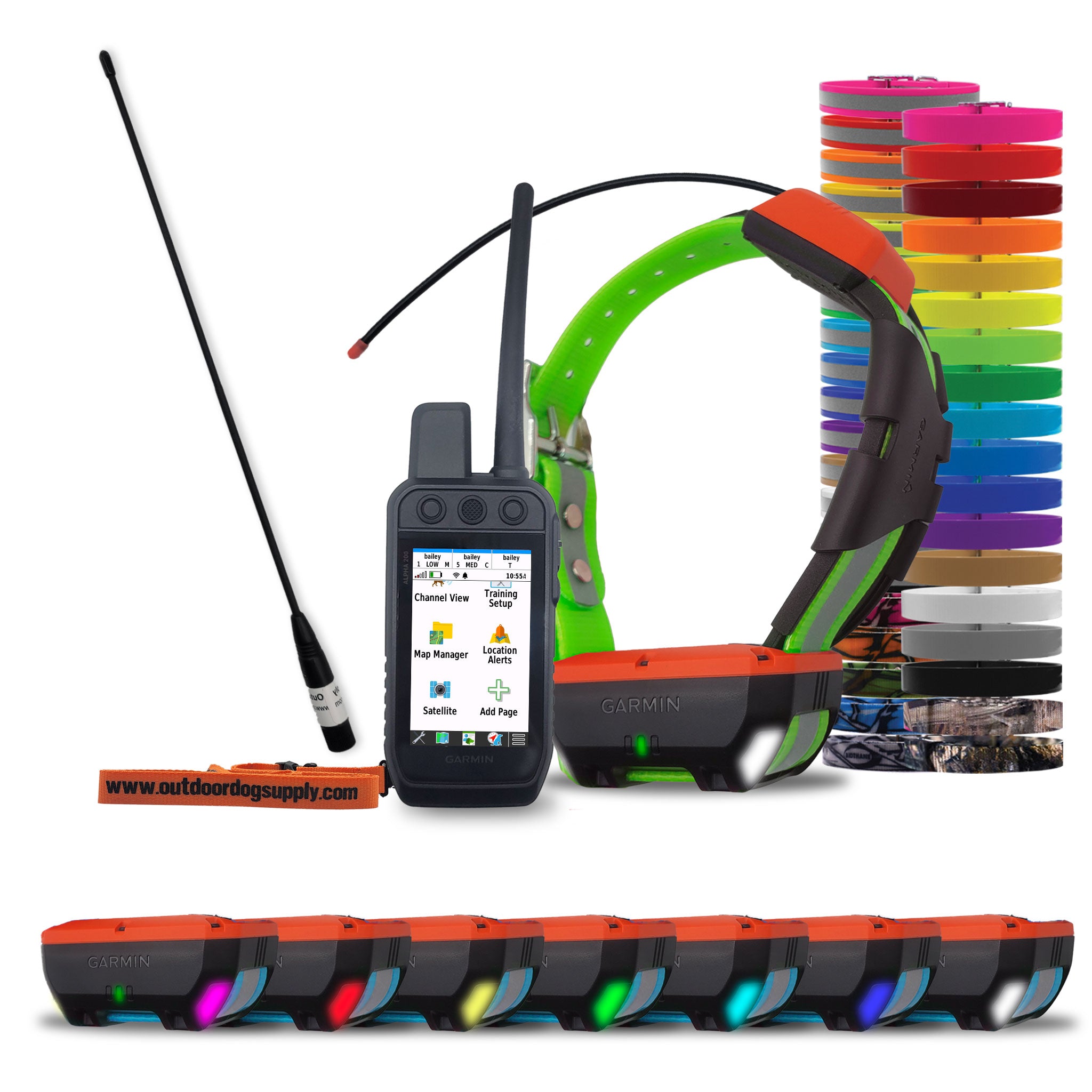 Garmin Alpha 200 Plus Handheld with Garmin TT25 Tracking Dog collar with color changing lights