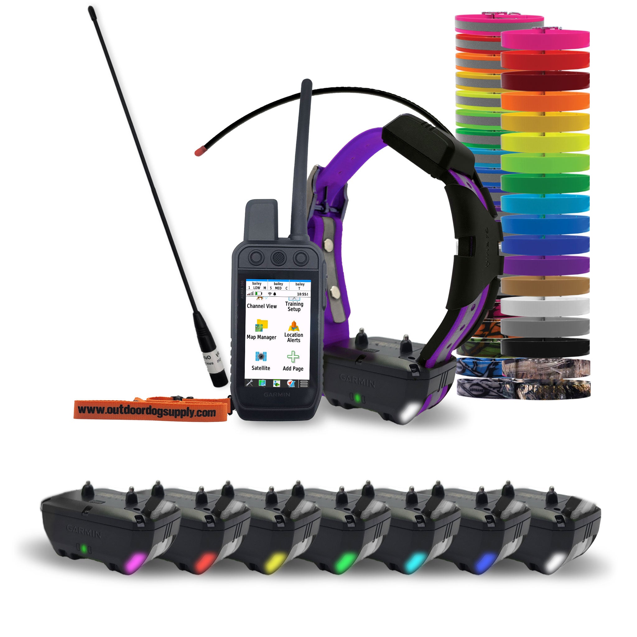 Garmin TT25 Tracking and Training Dog Collar with color changing lights and Garmin Alpha 200 plus