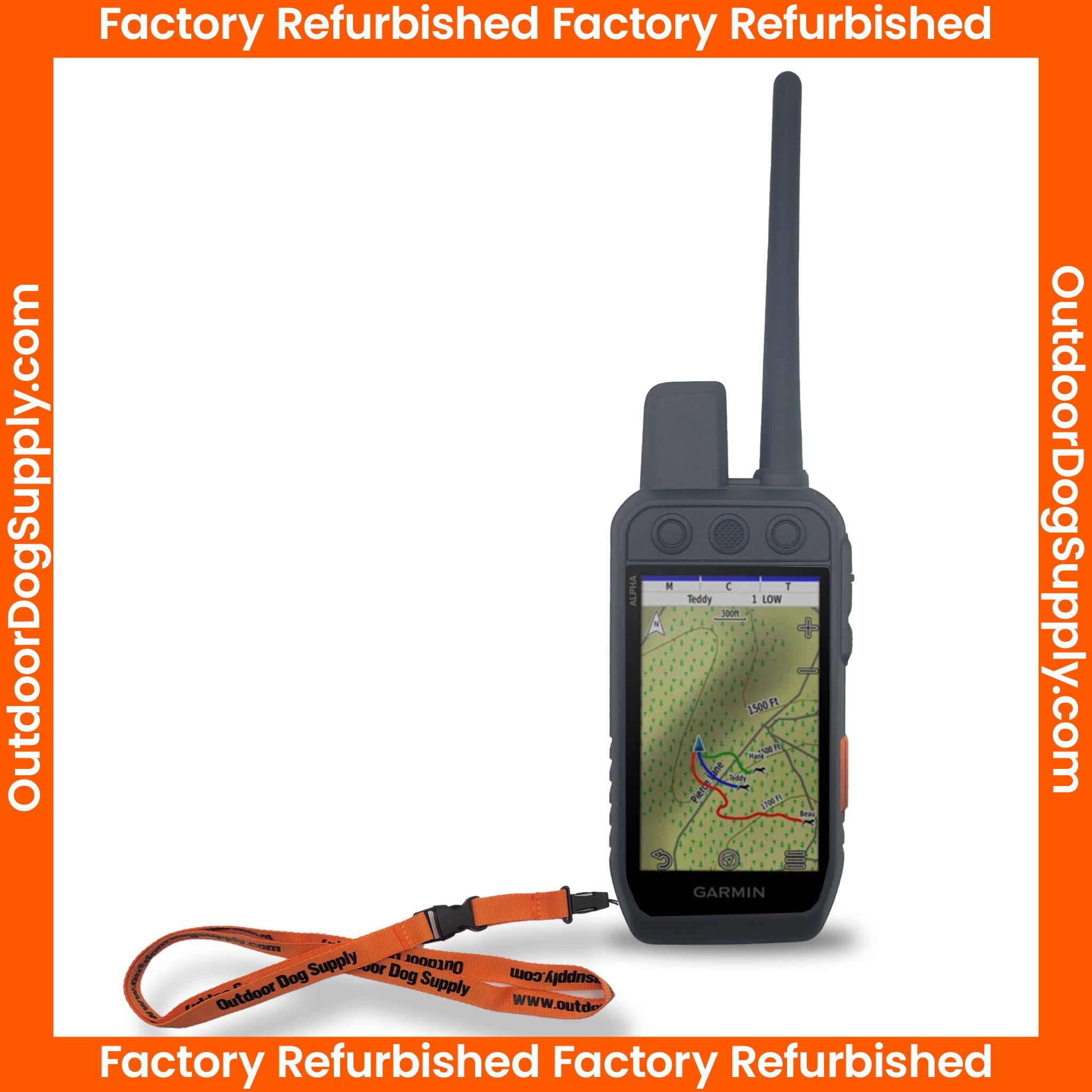 Garmin Alpha 300i Factory Refurbished handheld for dog tracking and training.