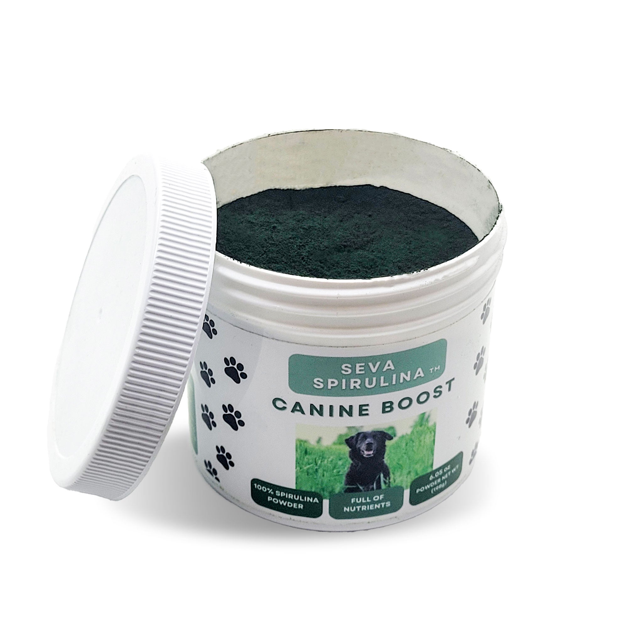 Organic and nutrient-rich spirulina for active and aging dogs- open top