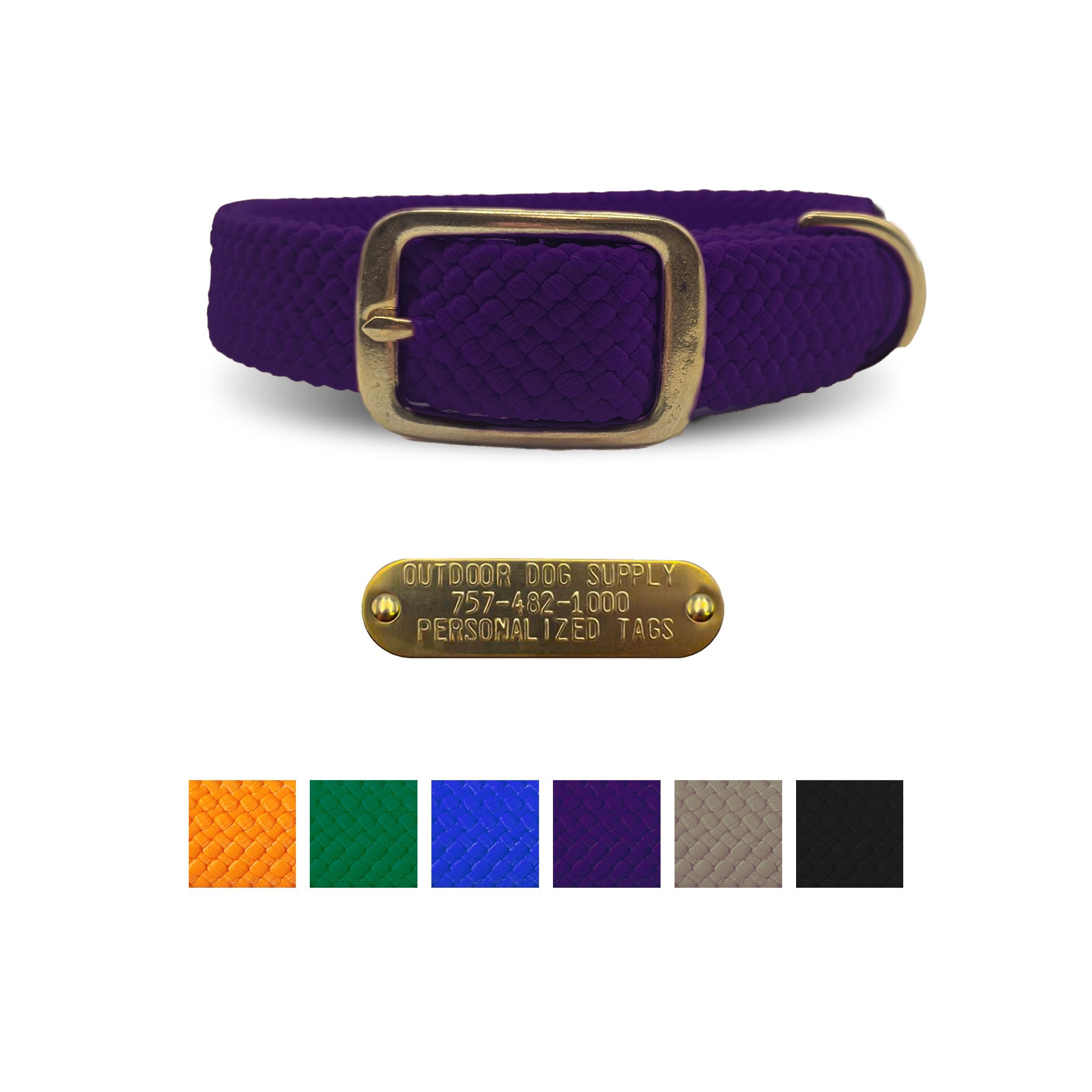 Mendota Pet Double Braided Name Tag Collar- Multi Colors