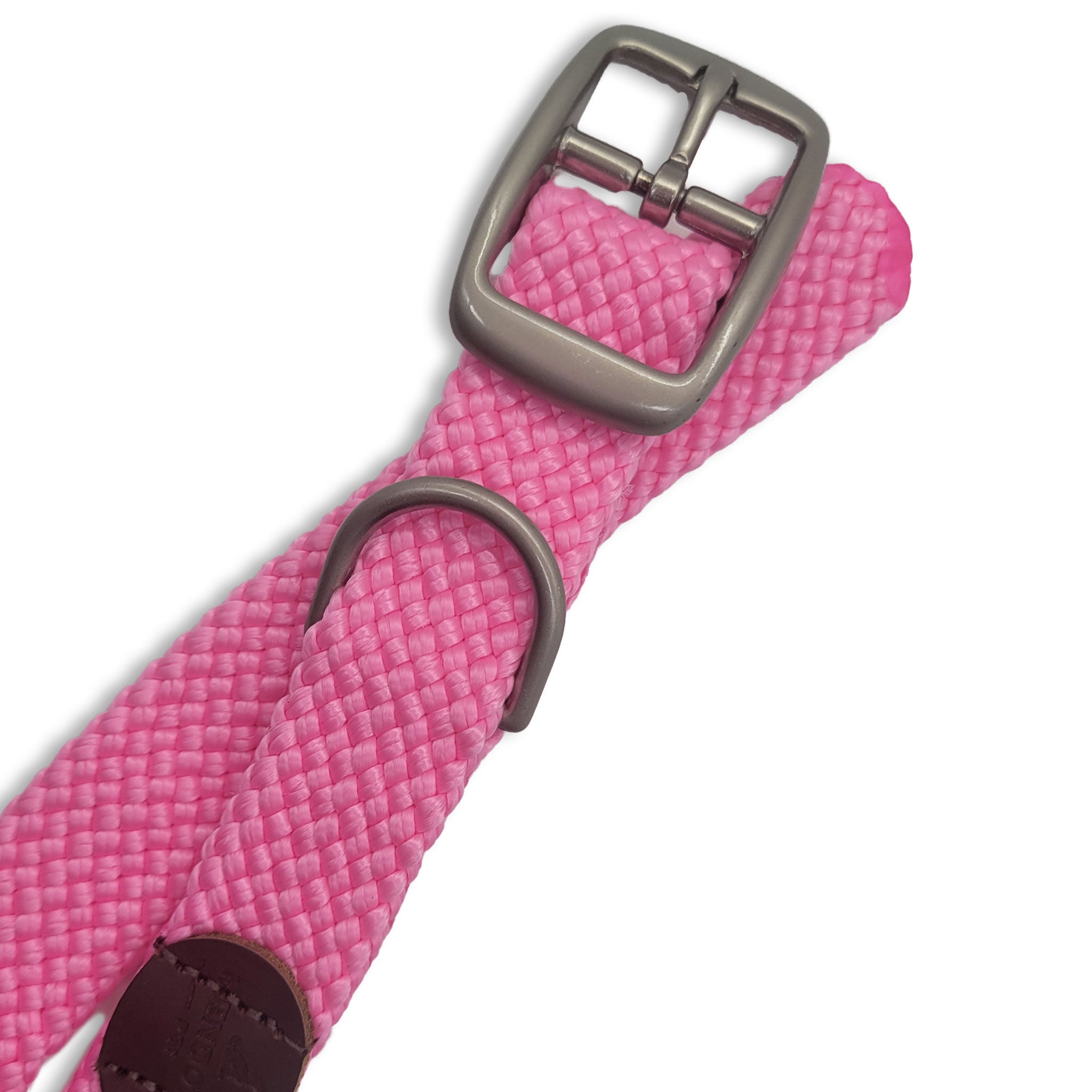 Mendota Pet Double Braided Name Tag Collar Buckle - Pink