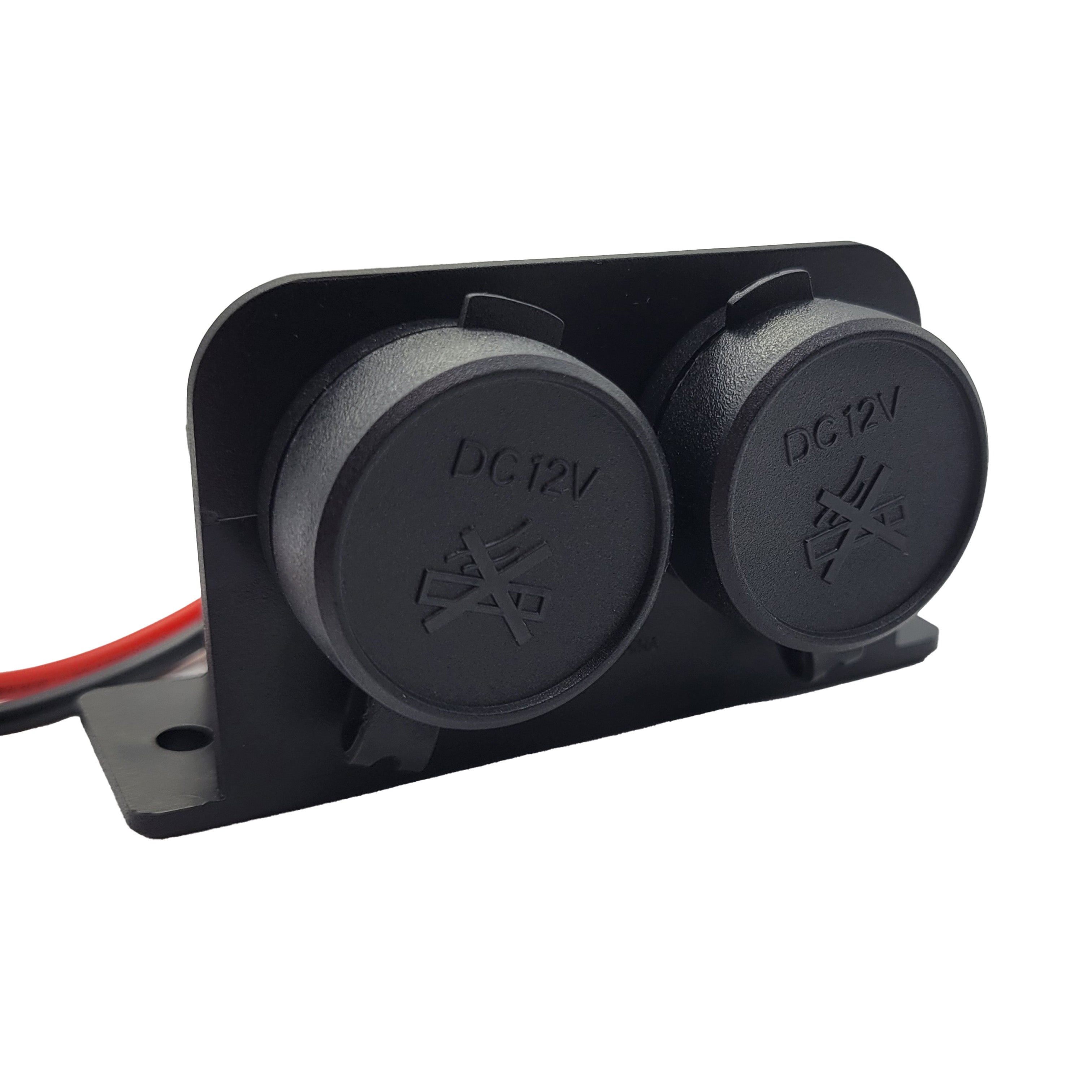 Dual Aux Power Outlet Hardwire Plug Kit For Automobiles with Mounting Hardware
