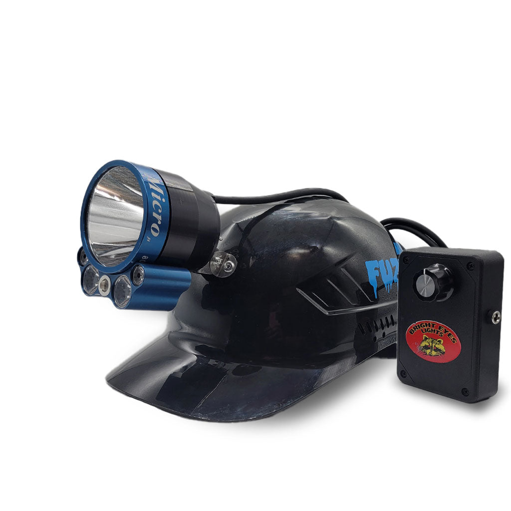 Bright Eyes Fuzion Micro Plus Belt light and Bump Cap close up