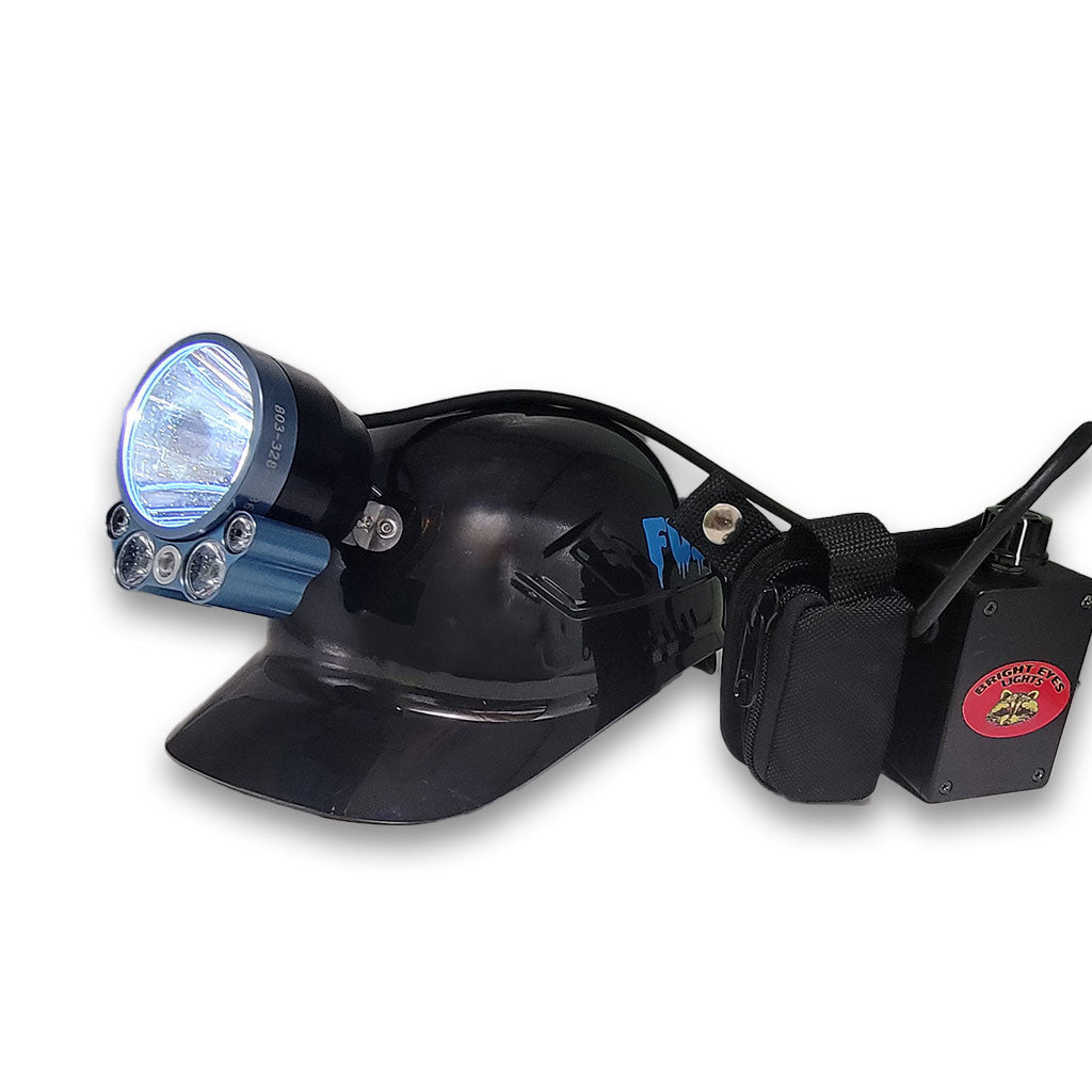 Bright Eyes Fuzion Micro Plus Belt Light with Bump Cap with main spot light on