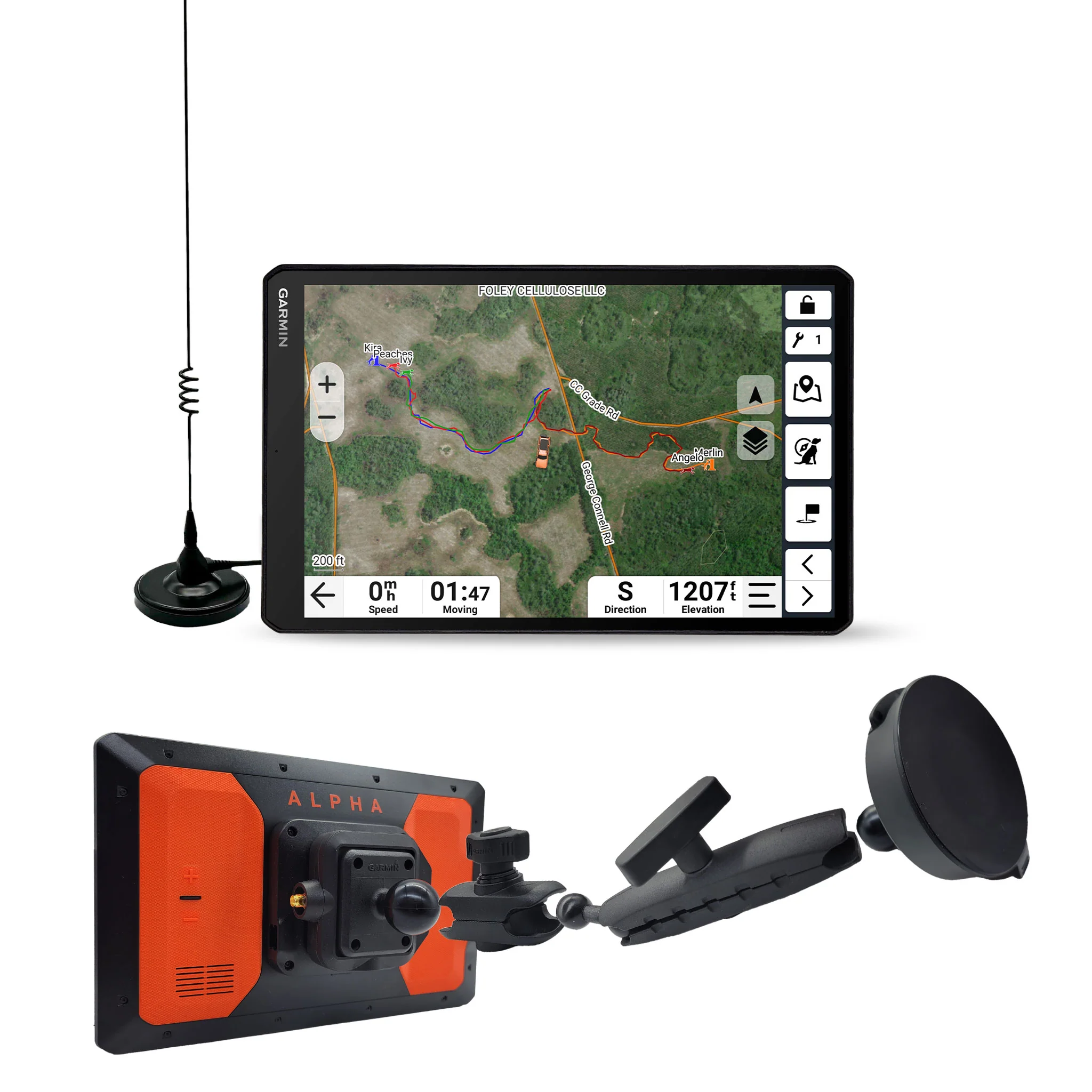 What is the tracking range for monitoring dogs?