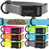 1-inch Carnival dog collar with free brass nameplate, waterproof and durable for medium to large breeds in gray, pink , green, orange, blue, yellow, and gray.