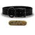 SoftFlex 1" dog collar with black hardware, brass name plate, and waterproof, odor-resistant leather-like material. Made in USA. - Black Licorice