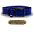 SoftFlex 1" dog collar with black hardware, brass name plate, and waterproof, odor-resistant leather-like material. Made in USA. - Blueberry Blast