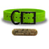 SoftFlex 1" dog collar with black hardware, brass name plate, and waterproof, odor-resistant leather-like material. Made in USA. - Krazy Kiwi