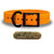 SoftFlex 1" dog collar with black hardware, brass name plate, and waterproof, odor-resistant leather-like material. Made in USA. - Orange Creamsicle