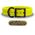 SoftFlex 1" dog collar with black hardware, brass name plate, and waterproof, odor-resistant leather-like material. Made in USA. - Lemon Pineapple