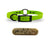 SoftFlex 3/4" dog collar with center ring, black hardware, free brass name plate, and waterproof, odor-resistant material. Krazy Kiwi