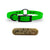 SoftFlex 3/4" dog collar with center ring, black hardware, free brass name plate, and waterproof, odor-resistant material. Candy Apple Green