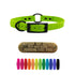 SoftFlex 3/4" dog collar with center ring, black hardware, free brass name plate, and waterproof, odor-resistant material. Solid Colors