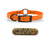 SoftFlex 3/4" dog collar with center ring, black hardware, free brass name plate, and waterproof, odor-resistant material. Orange Orange
