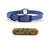 SoftFlex 3/4" dog collar with center ring, black hardware, free brass name plate, and waterproof, odor-resistant material. Poppin Periwinkle