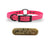 SoftFlex 3/4" dog collar with center ring, black hardware, free brass name plate, and waterproof, odor-resistant material. Bubble Gum Pink