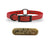 SoftFlex 3/4" dog collar with center ring, black hardware, free brass name plate, and waterproof, odor-resistant material. Red Delicious