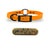 SoftFlex 3/4" dog collar with center ring, black hardware, free brass name plate, and waterproof, odor-resistant material. Tangerine Creamsicle