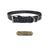 3/4" dog collars. Fits up to 25" necks, trim to fit. D/Square rings for leash/tags. Free brass name plate. Double Buckle Black