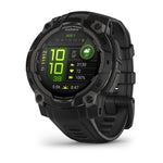 Instinct 3x OLED Black Face with Black Band showing menu with time