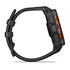 Garmin Instinct 3 Solar Watch Black Face and Black Band side view with control buttons