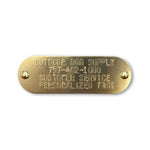 Custom 1" x 3" Raised Lettering Brass Nameplate- 4 lines