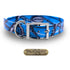 XL 1" Glow Tuff dog collar for large breeds with nickel hardware, free brass name plate, and waterproof, odor-resistant nylon. - Blue Camo