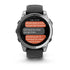 Garmin Fenix E Front Facing with Silver Face Black Band showing text message alerts
