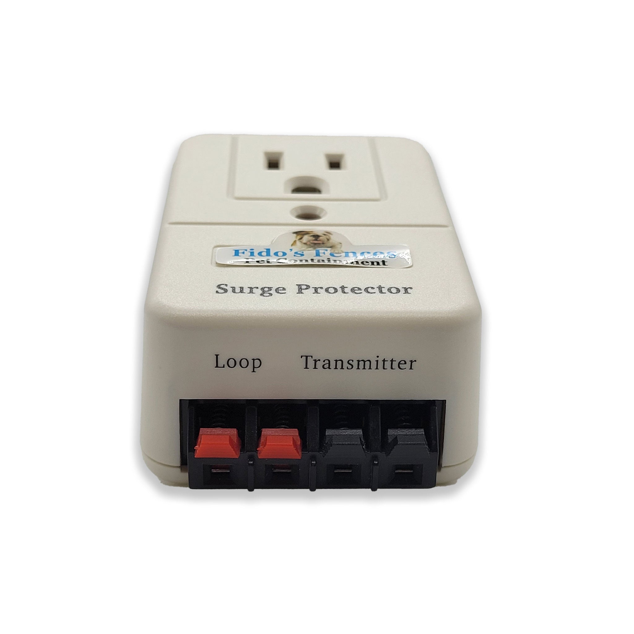 view of loop and transmitter switches for Fido fence surge protector