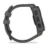 Garmin Instinct 3 Black Face Charcoal band Side view with control buttons