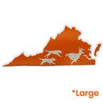 5" wide Virginia Hunter decals supporting the Virginia Hunting Dog Alliance- Deer Orange