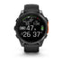Garmin Fenix 8 Watch Slate Gray with Black Silicone Band front facing showing altitude stats