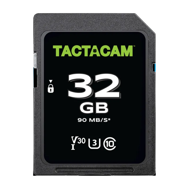 Tactacam REVEAL 32GB storage chip out of box close up front facing 