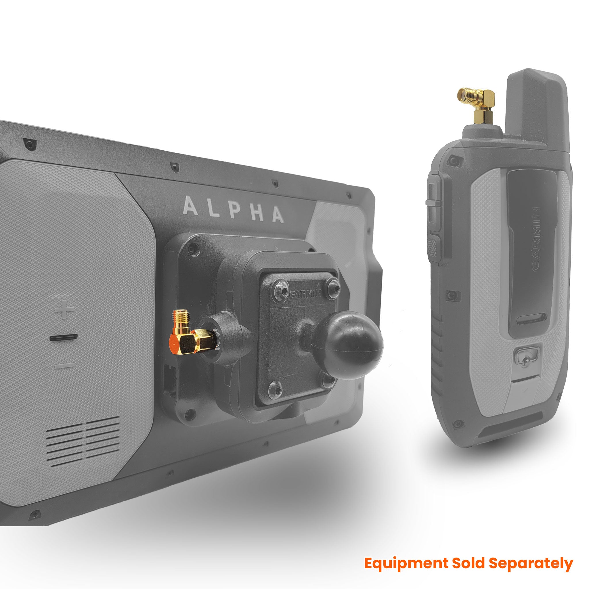 Garmin elbow mount on Garmin Alpha XL and Alpha 300 Handheld