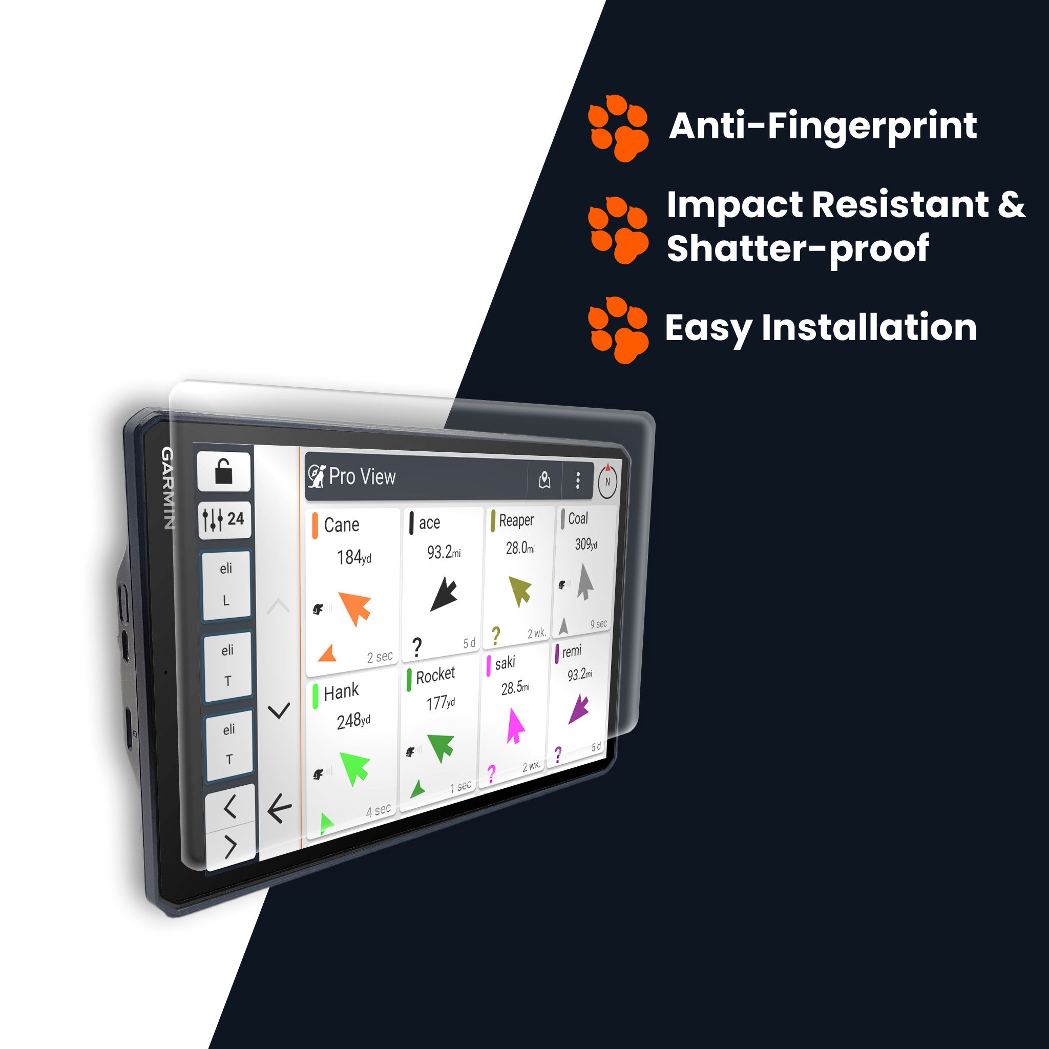 Flexible iron screen protector for Garmin Alpha XL shatter-proof, anti-fingerprint