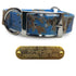 1" Pattern Premium Glow Tuff Center Ring Dog Collar with Brass Name Plate