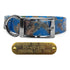1" Pattern Premium Glow Tuff D Ring Dog Collar with Brass Name Plate