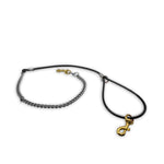 5 ft cable and chain dog lead with swivel snaps, rust-resistant, clear-coated, made in USA- black