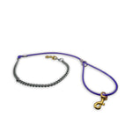5 ft cable and chain dog lead with swivel snaps, rust-resistant, clear-coated, made in USA- dark blue