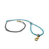 5 ft cable and chain dog lead with swivel snaps, rust-resistant, clear-coated, made in USA- light blue